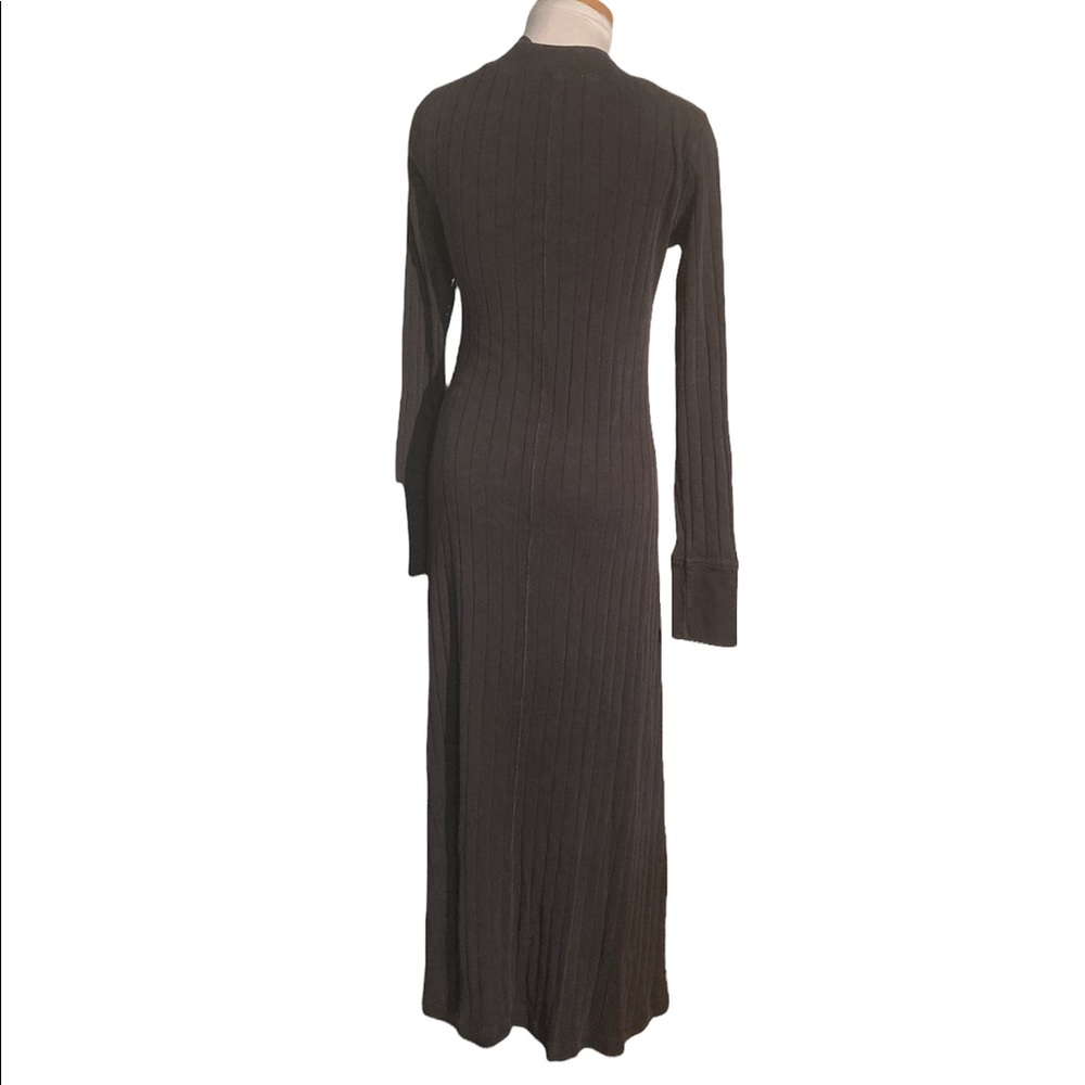 Free People Beach Black Sunflower Ribbed Knit Long Sleeve Maxi Dress Size Small - Picture 4 of 10